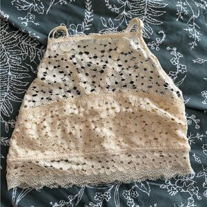 Cream Lace Halter Top